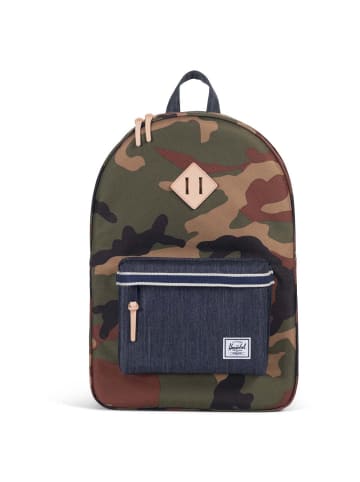 Herschel Heritage 21 - Rucksack 45 cm (amparo blue black) in woodland camo dark denim