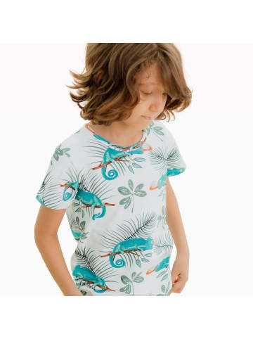 Walkiddy T-Shirt Chameleons in white