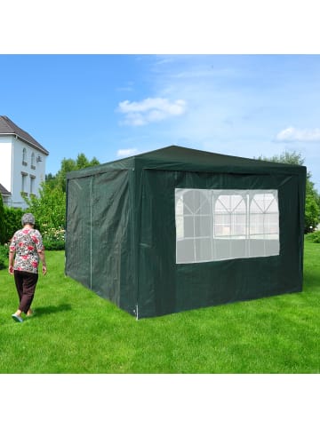 relaxdays 4-teiliges Pavillon-Seitenwand Set in Grün - (B)300 x (H)200 cm