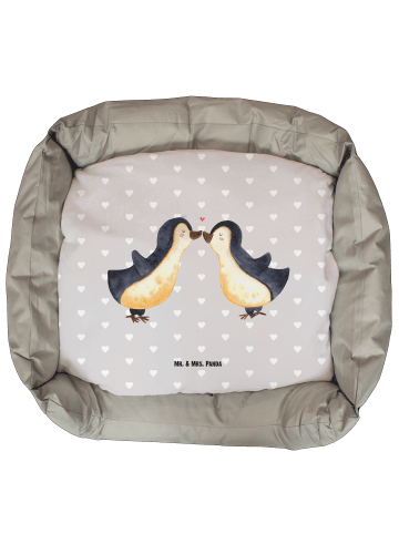 Mr. & Mrs. Panda Hundebett Pinguin Liebe ohne Spruch in Grau Pastell