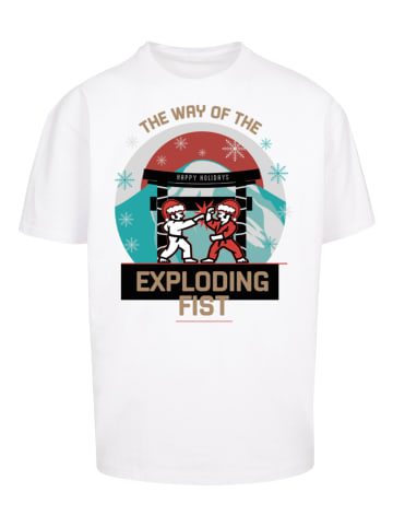 F4NT4STIC T-Shirt Retro Gaming Way of the Exploding Fist Christmas Design in weiß