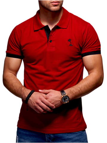 Style Division Poloshirt - SDLOSANG in Weinrot-Schwarz