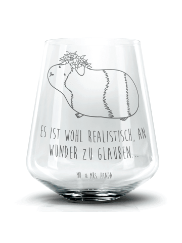 Mr. & Mrs. Panda Blümchentail Glas Meerschweinchen Weisheit mit Spruch in Transparent
