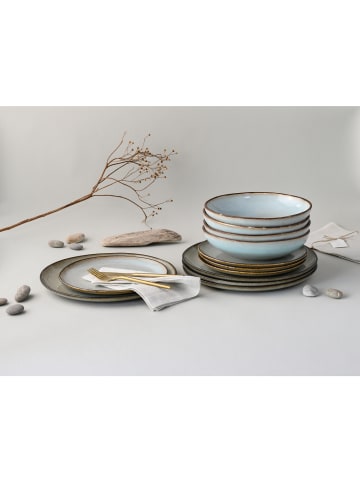 CreaTable CreaTable,  Serie Stone Grey, Teller Set 12 teilig in Steingrau in Steingrau