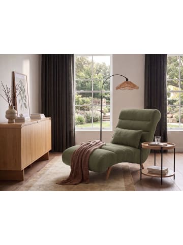 Beliani Chaiselongue RIVES in Grün/Braun - (W) 78 x (H) 97 x (L) 160 cm