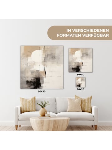 MuchoWow Leinwand Bilder Abstrakte Kunst weiß schwarz