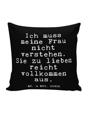 Mr. & Mrs. Panda Sofakissen Ich muss meine Frau... mit Spruch in Schwarz