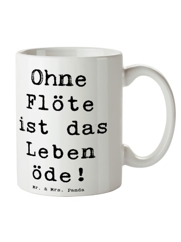 Mr. & Mrs. Panda haferl Spruch Flöte Leben mit Spruch in Weiß