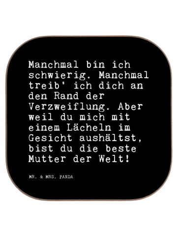 Mr. & Mrs. Panda Tassen Untersetzer Manchmal bin ich schwierig..... in Schwarz