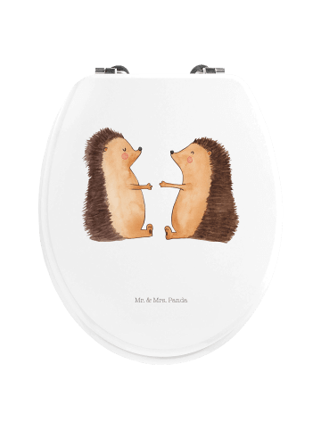 Mr. & Mrs. Panda Motiv WC Sitz Igel Liebe ohne Spruch in Weiß