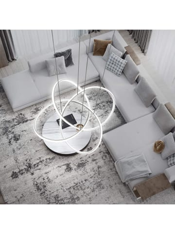 ZMH LED Pendelleuchte in weiß Modern 62W Dimmbar mit Fernbedienung L 62cm