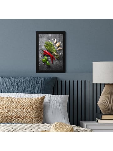 MuchoWow Poster mit Leiste  Grau