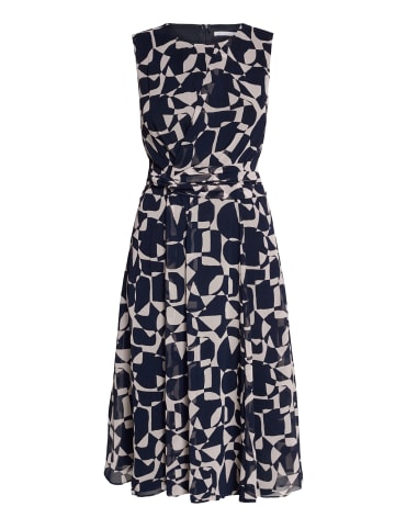 BETTY & CO Chiffonkleid ohne Arm in Dark Blue/Nature