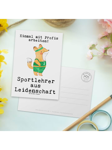 Mr. & Mrs. Panda Grußkarte Sportlehrer Leidenschaft mit Spruch in Weiß