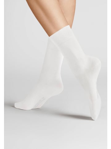 Hudson Socken Relax Cotton druckfreier Bund in White