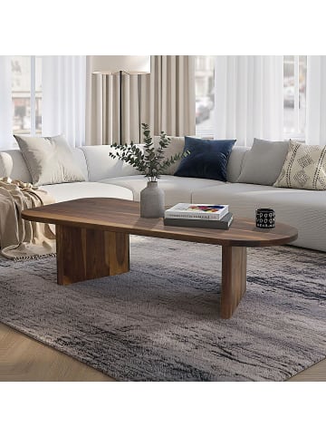 FineBuy Couchtisch in Braun / Sheesham / 120x60x32