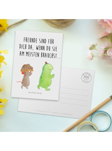 Mr. & Mrs. Panda Ansichtskarte Schildkröte Maus mit Spruch in Weiß