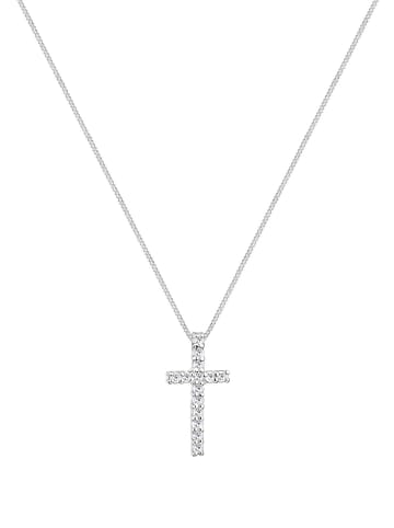 Elli Halskette 925 Sterling Silber Kreuz in Weiß