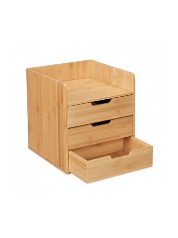 relaxdays Schreibtisch Organizer in Natur - (B)30 x (H)33 x (T)31 cm