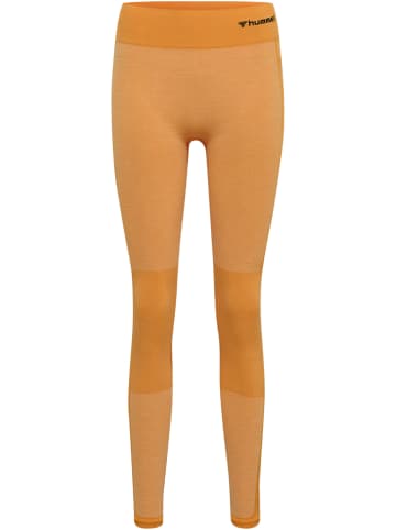 Hummel Hummel Leggings Hmlclea Yoga Damen Atmungsaktiv Feuchtigkeitsabsorbierenden Nahtlosen in BLAZING ORANGE/CARROT CURL MELANGE