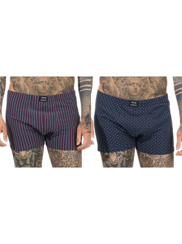 NORMANN Retro Pant Dess - 66423 in Ringel blau/marine