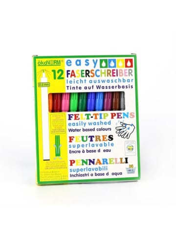 ÖkoNorm easy Faserschreiber, 2mm, leicht auswaschbar - 12 Farben - ab 3 Jahren