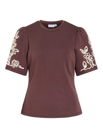 Vila Sweatshirt mit kurzen Ärmeln in Coffee Bean1