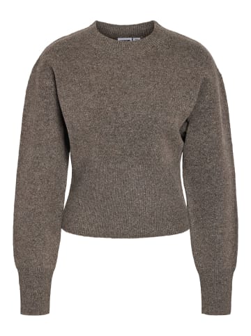 Noisy may Strukturierter Strickpullover Rundhalsausschnitt in Braun
