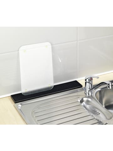 Wenko Abtropfmatte Slim für die Spülablage in Schwarz, (B) 8 x (H) 1,5 x (L) 42 cm