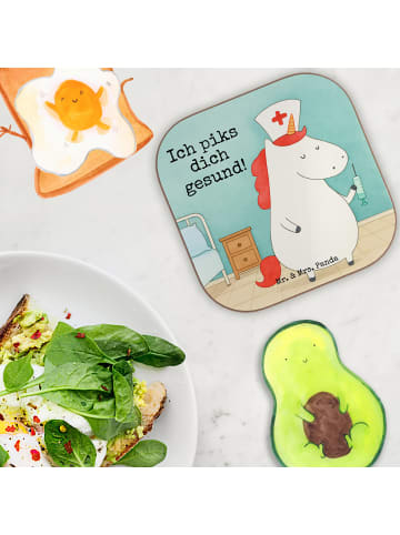 Mr. & Mrs. Panda Untersetzer Einhorn Krankenschwester Design mit... in Weiß