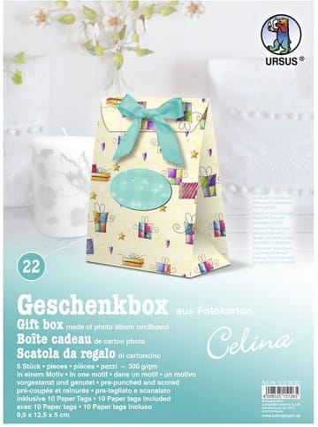 Buntpapierfabrik Ludwig Bähr Geschenkbox Celina 9,5x12,5x5cm Packung mit 5 Stück Motiv: 22