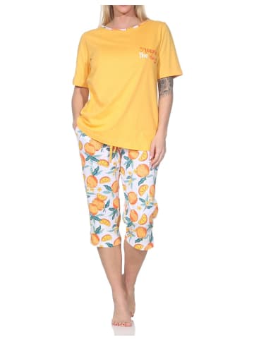 NORMANN Schlafanzug kurzarm Pyjama 125 204 90 552 in orange