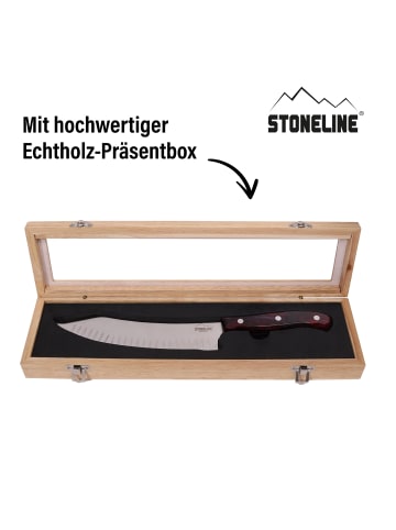 Stoneline Chefmesser 33,2 cm, in edler Aufbewahrungsbox aus Holz in Rot