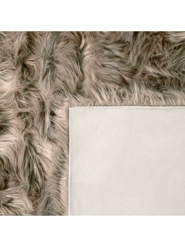 KADIMA DESIGN Hochflor Teppich Shaggy waschmaschinenwaschbar Einfarbig in Beige