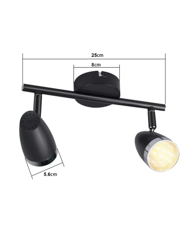 ZMH Deckenleuchte LED Drehbar Modern, Grau 2-flammige Warmweiß 3000 K