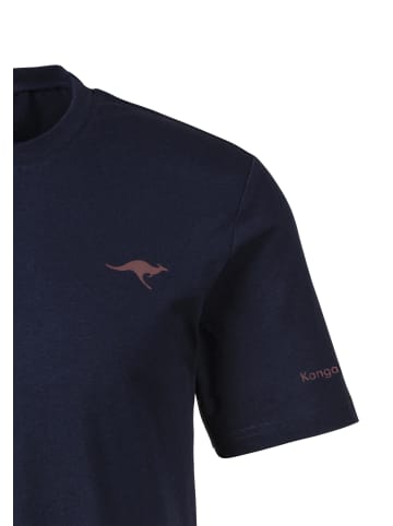 Kangaroos Kurzarmshirt in navy, weiß