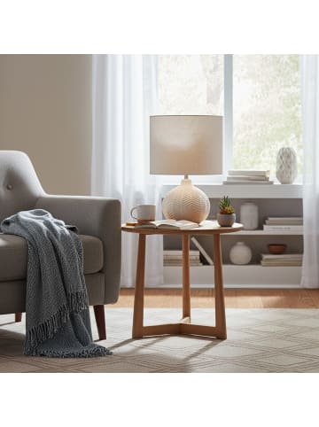 relaxdays Tischlampe "Chevron" in Weiß - (H)42 x Ø 30 cm