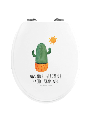 Mr. & Mrs. Panda Toilettendeckel Kaktus Sonne mit Spruch in Weiß