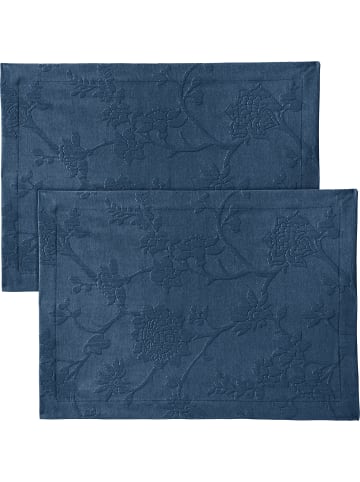 Erwin Müller Jacquard, Baumwollmischung Tischset 2er-Pack Arnsberg in blau