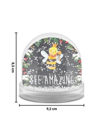 Mr. & Mrs. Panda Weihnachts Schneekugel Biene König mit Spruch in Kreidetafel