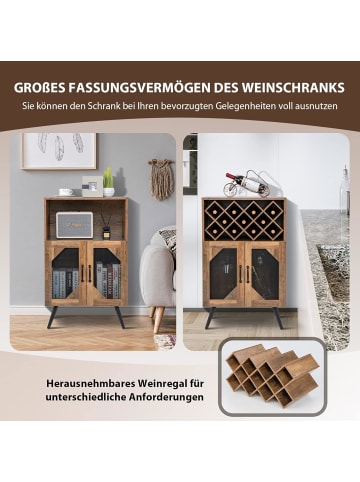 COSTWAY Weinschrank in Braun