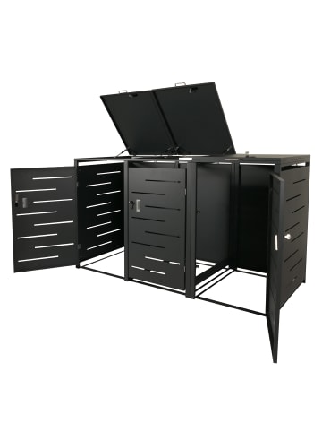 MCW 3er-Mülltonnenverkleidung E83, Anthrazit, Stahl 75kg