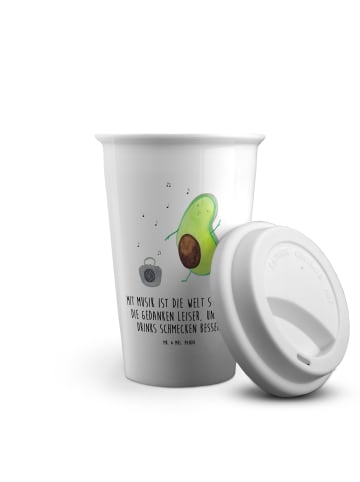 Mr. & Mrs. Panda Thermobecher Avocado Tanzen mit Spruch in Weiß