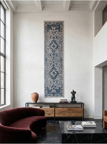 KADIMA DESIGN Teppich Kurzflor Strapazierfähig ADUR Vintage Medallion Muster Wohnlich in Blau