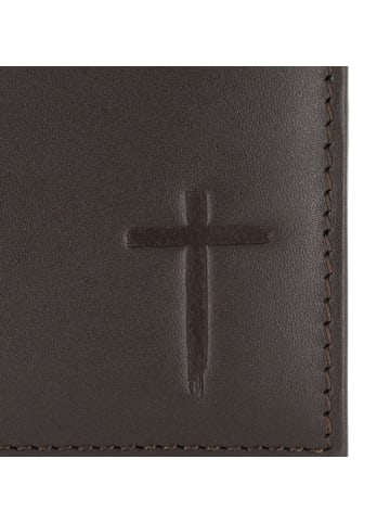 oxmox Leather Geldbörse RFID Schutz Leder 11 cm braun-freedom cross