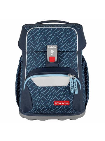 Step by Step Basis - Schulranzen Set 4tlg. (Green Grafics) in Blue Lines