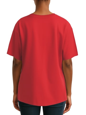 Reichstadt Reichstadt Regular Fit T-Shirt Damen Shoulder Drop 25RSW071 Red 4XL