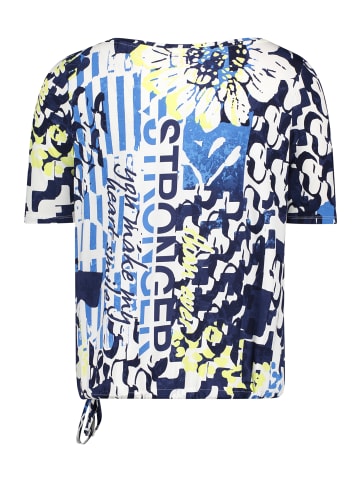 Betty Barclay Casual-Shirt mit Tunnelzug in Weiß/Dunkelblau