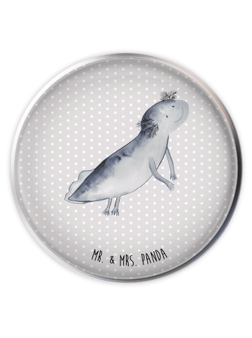 Mr. & Mrs. Panda Waschbecken Abfluss Axolotl Schwimmen ohne Spruch in Grau Pastell