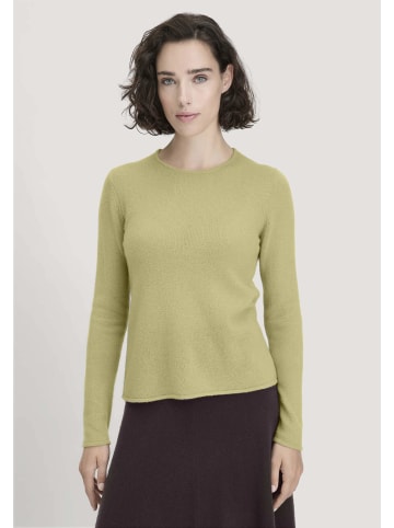 Hessnatur Strick Pullover Regular in helles moos